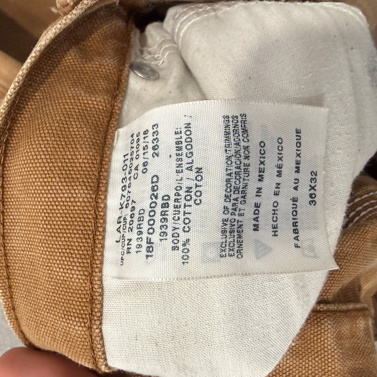 Dickies Men's Brown Cotton Cut-Off Carpenter Shorts Pockets Casual Size 36x32