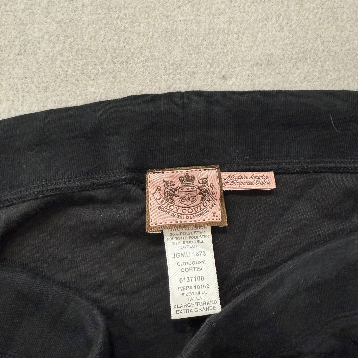 Juicy Couture Women's Black Velour Flared Track Pant Loungewear Preppy Size XL