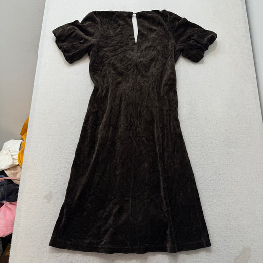 2003 Vintage Juicy Couture Women's Brown Dress V-Neck Belted Short Sleeve Size L