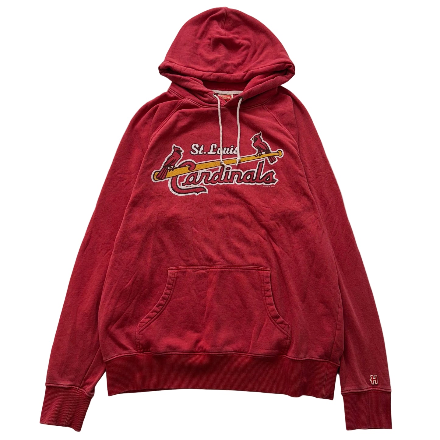 Homage St. Louis Cardinals Men Red Cotton Pullover Hoodie Kangaroo Pocket Size M