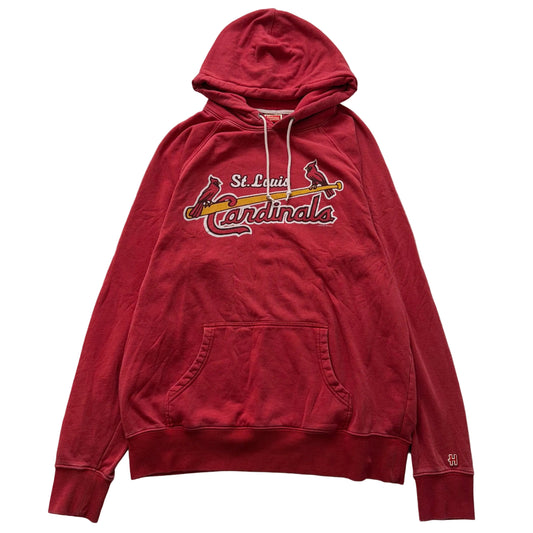 Homage St. Louis Cardinals Men Red Cotton Pullover Hoodie Kangaroo Pocket Size M