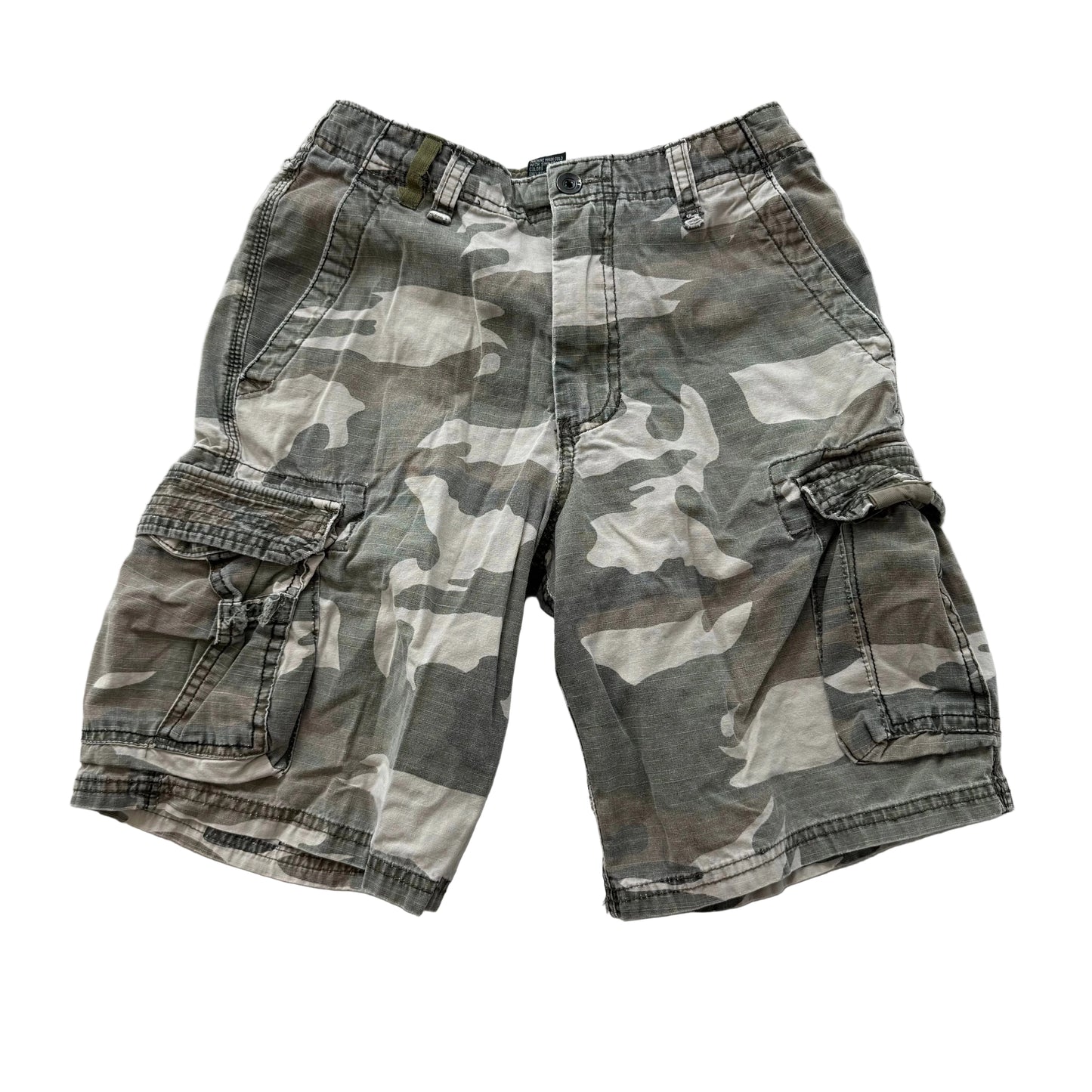 Wearfirst Men's Green Camo Cotton Cargo Shorts Utility Pockets Outdoor Size 12
