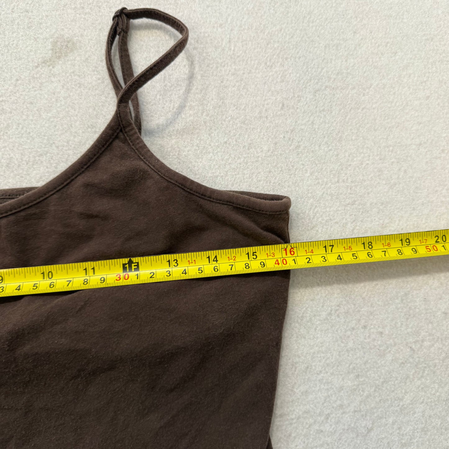 Gap Women's Brown Cotton Camisole Tank Top Stretch Spaghetti Straps Size L