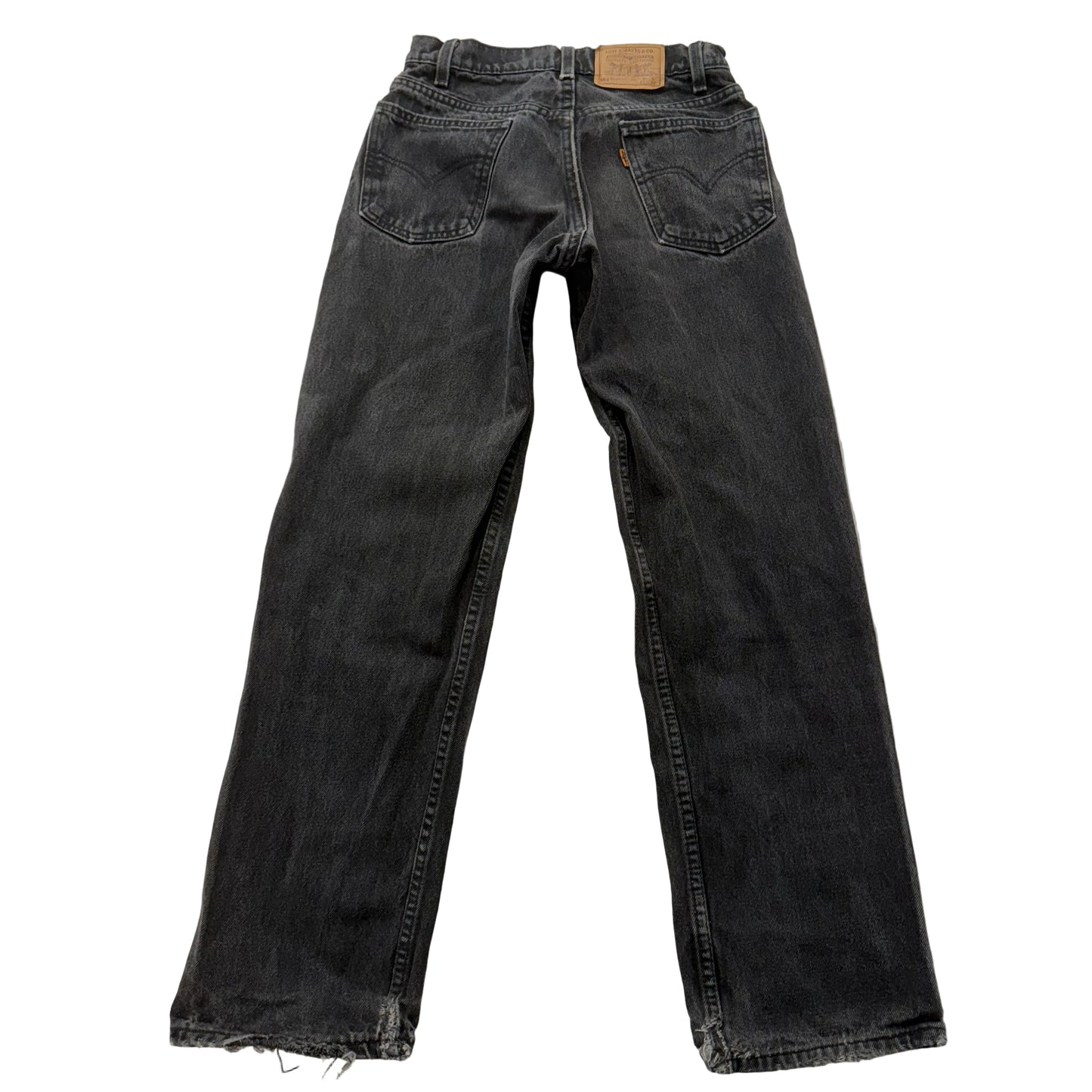 Levi Strauss & Co 562 Men's Faded Black Denim Loose Fit Distressed Jeans Size 27