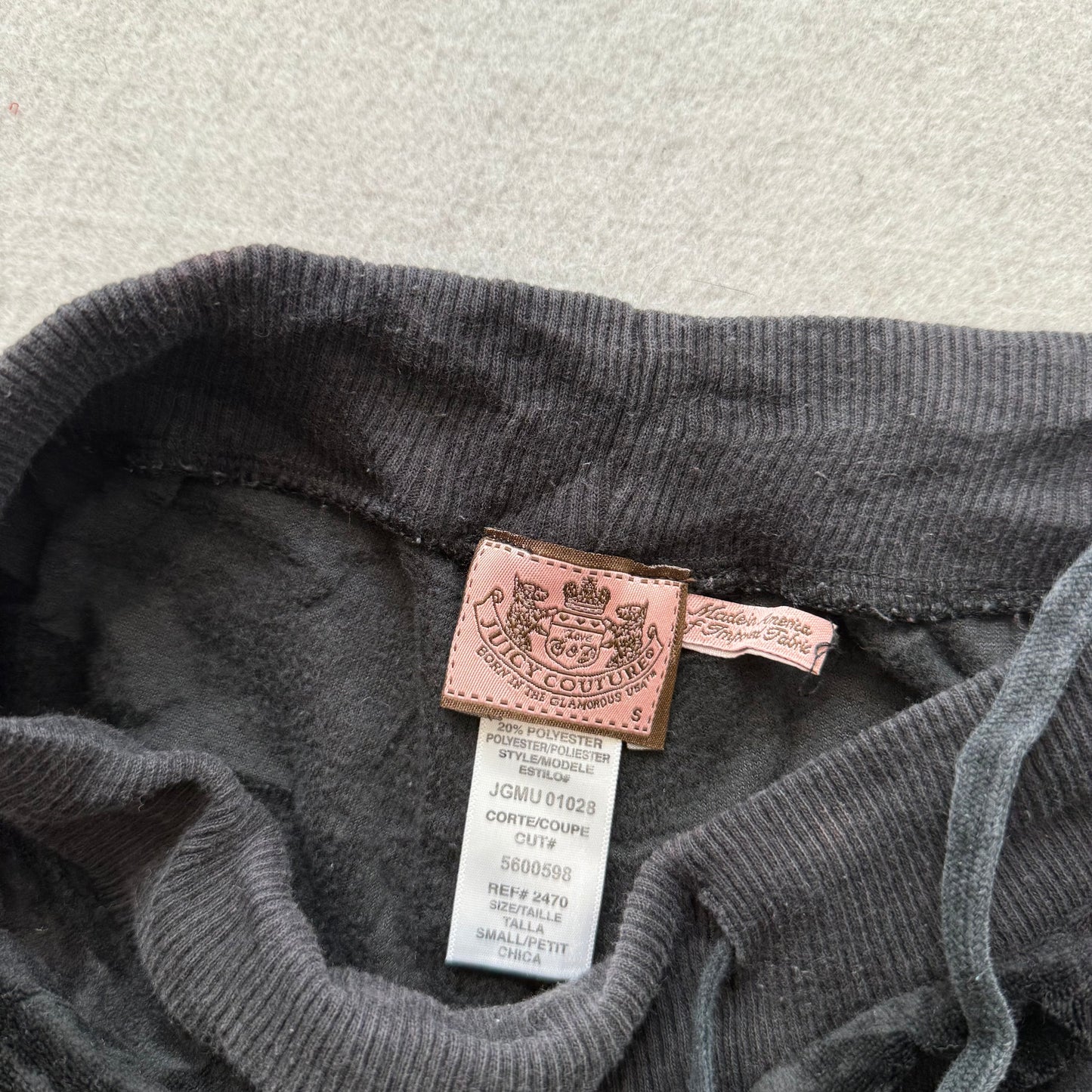 Juicy Couture Womens Black Tracksuit Set Zip Up Hoodie & Flared Pant Logo Size S