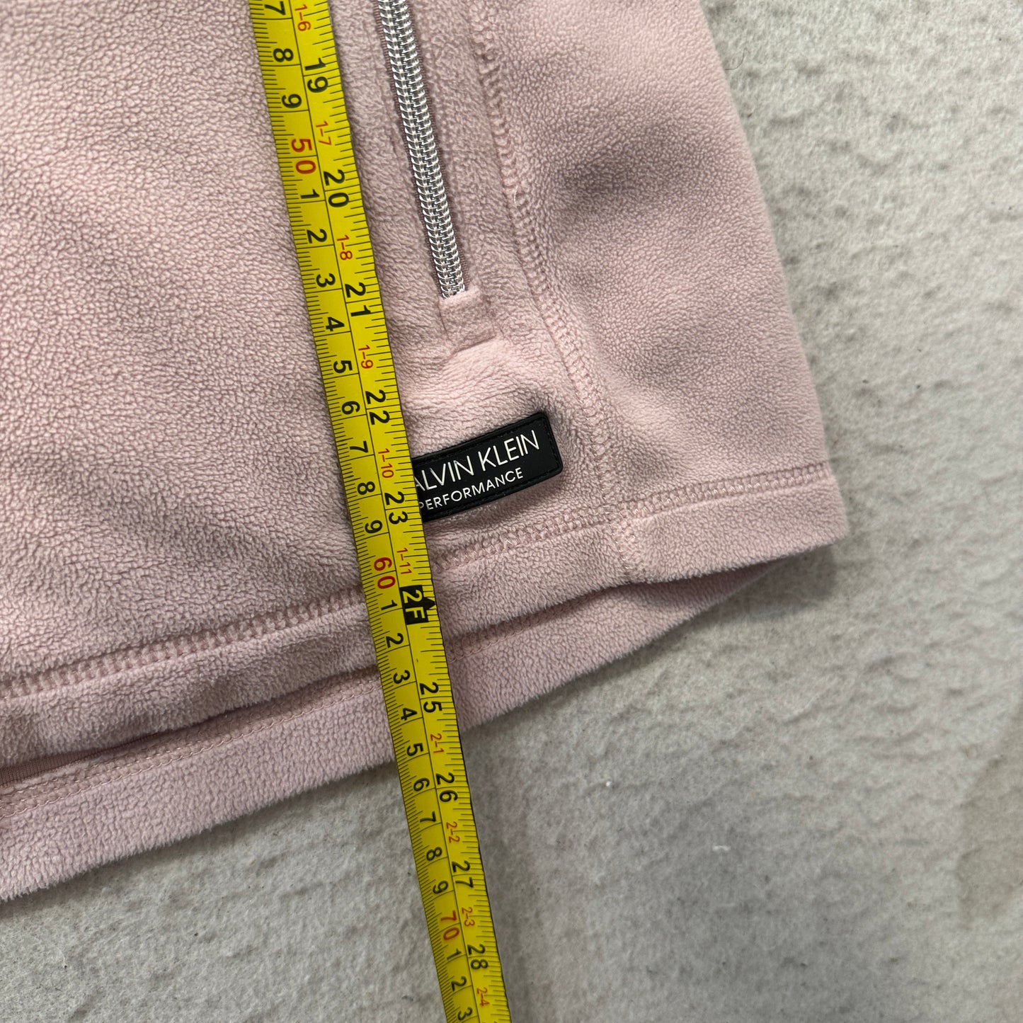 Calvin Klein Performance Women's Light Pink Zip-Up Hoodie Drawstring Logo Size M