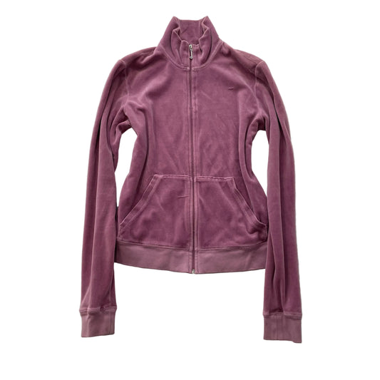 Vintage Juicy Couture Women's Dusty Rose Velour Zip Up Track Jacket Y2K Size L