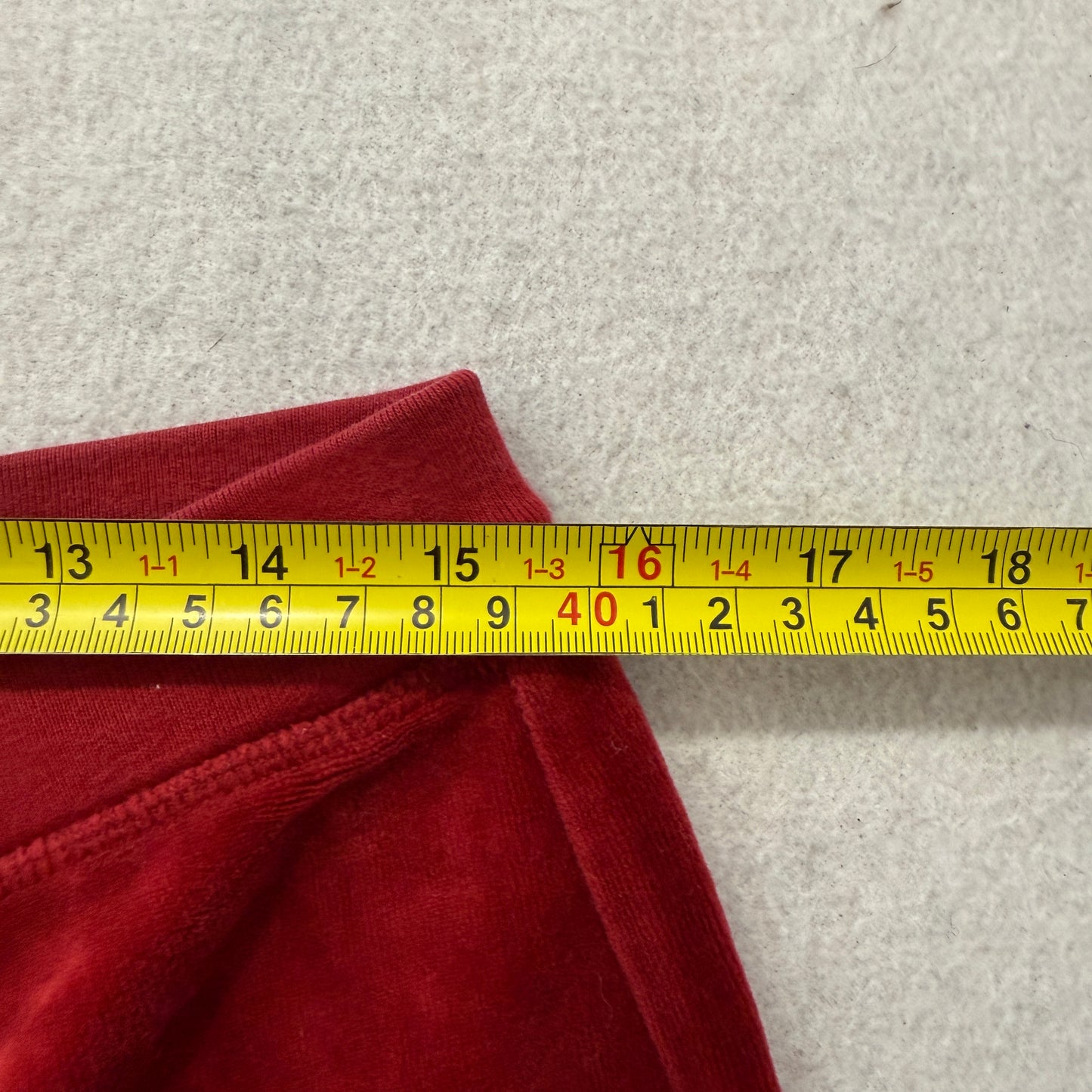 Juicy Couture Women's Red Velour Tracksuit Set Hoodie & Flared Pant Size M