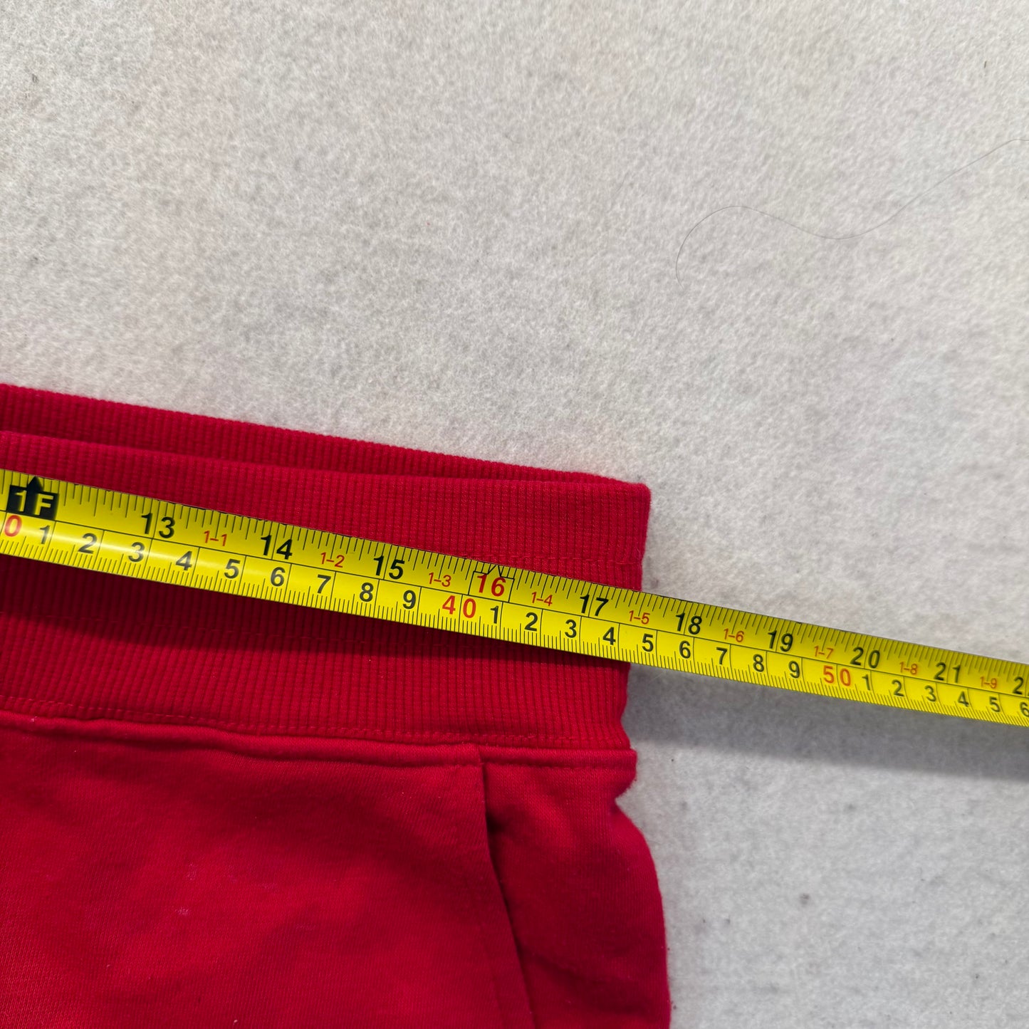 True Religion Men's Cherry Red Cotton Blend Cuffed Joggers Horseshoe Logo Size M