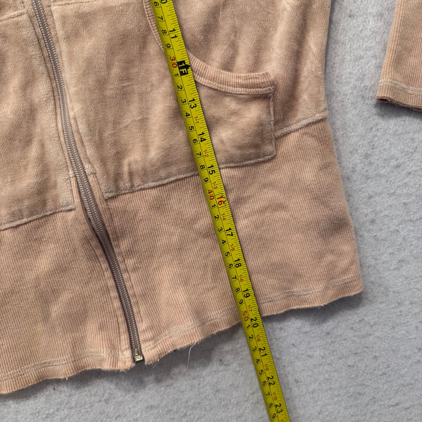 Bebe Women's Camel Velour Full Zip Track Jacket Rhinestones Logo Preppy Size L