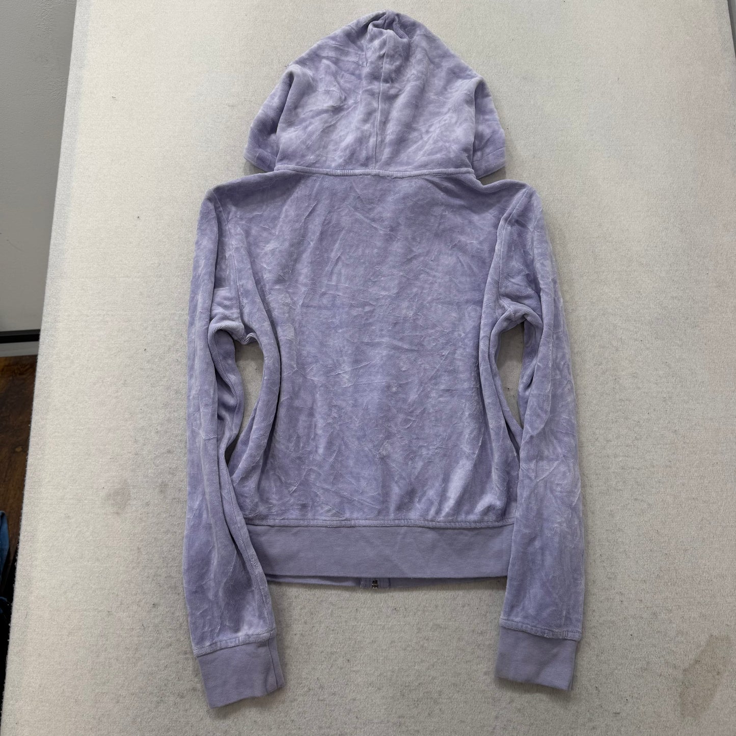 Juicy Couture Women's Lavender Velour Zip Up Hoodie Loungewear Preppy Y2K Size M
