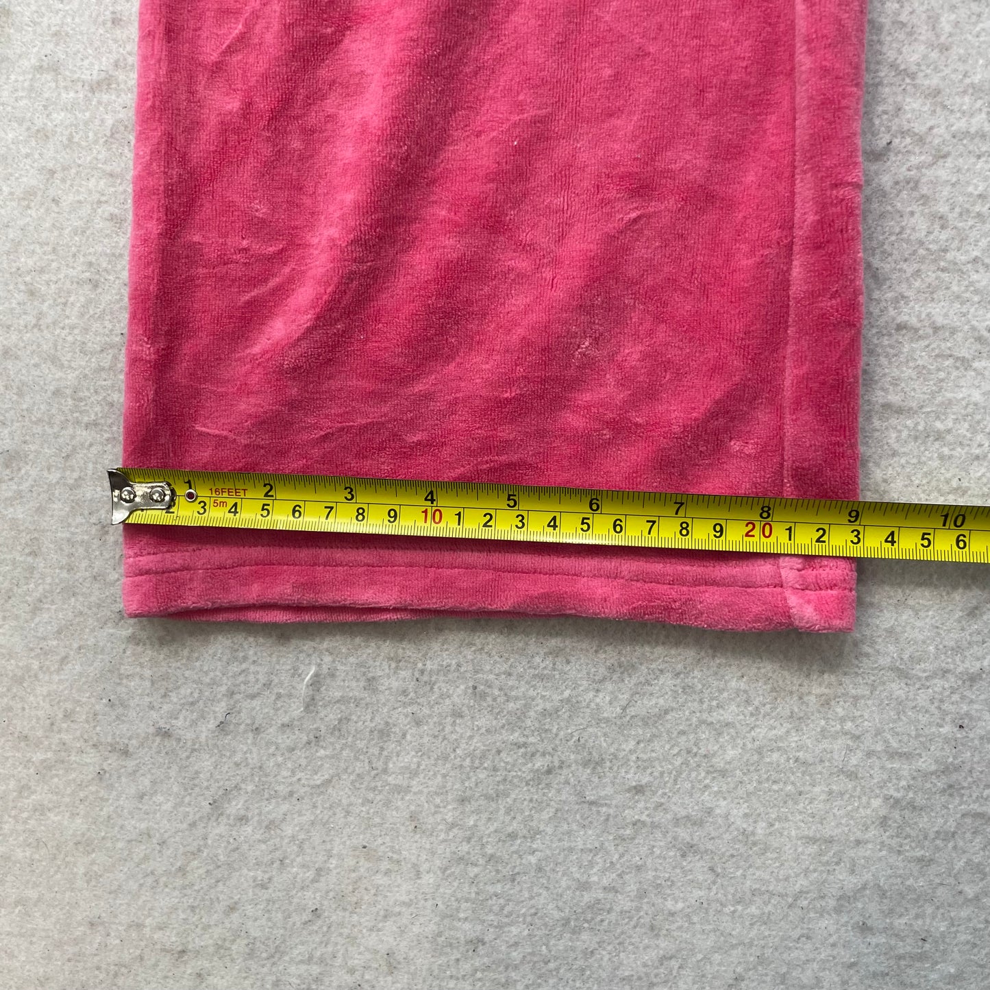 Juicy Couture Women's Hot Pink Velour Flared Track Pants Glitter Logo Size XS