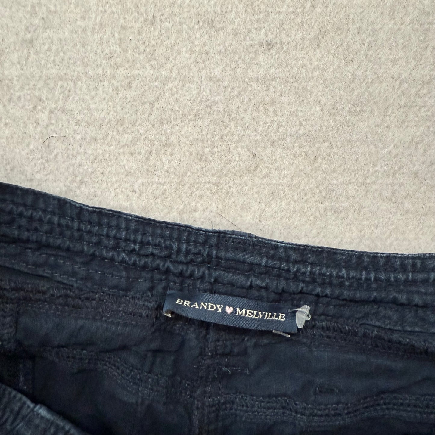 Brandy Melville Kim Women's Navy Blue Cotton Straight Leg Cargo Pants Y2k Size M