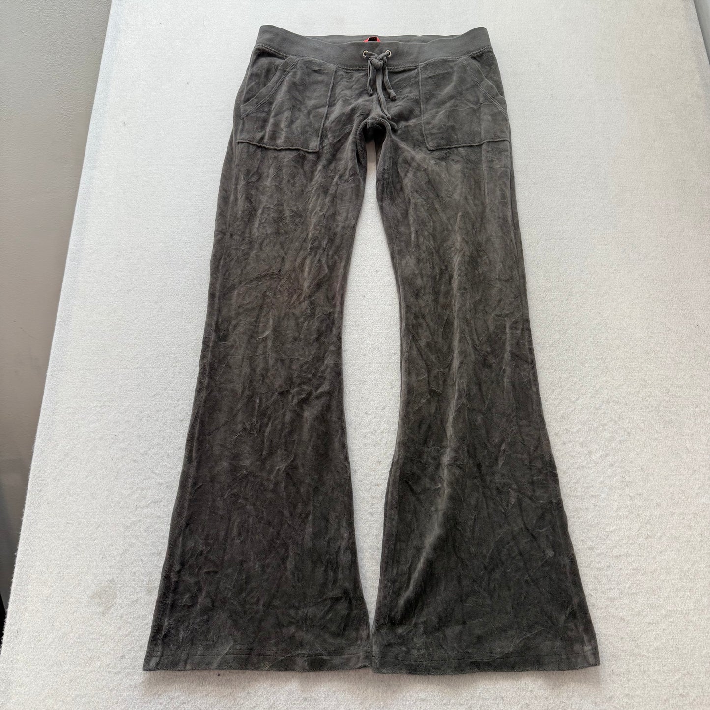 2003 Vintage Juicy Couture Women's Dark Charcoal Gray Flared Track Pant Size P