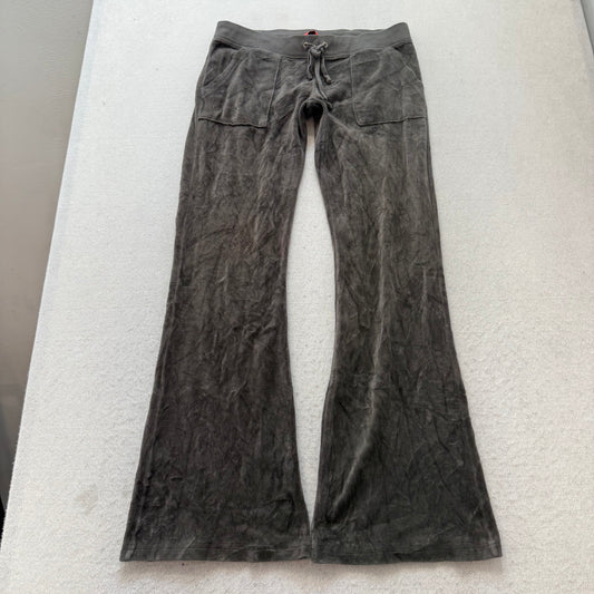2003 Vintage Juicy Couture Women's Dark Charcoal Gray Flared Track Pant Size P