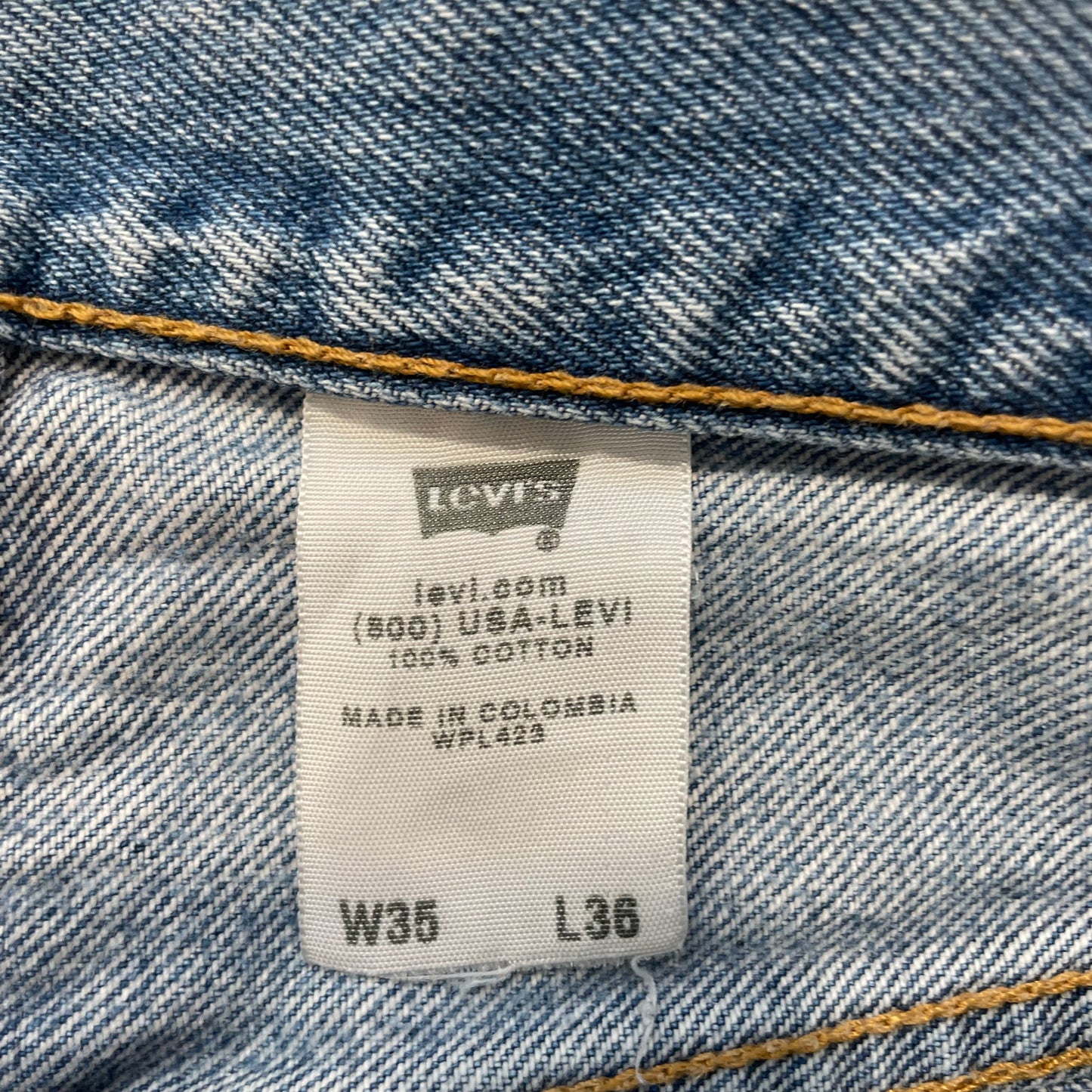 Levi's 501XX Men's Light Blue Straight Leg Denim Jeans Faded Button Fly Size 35x36
