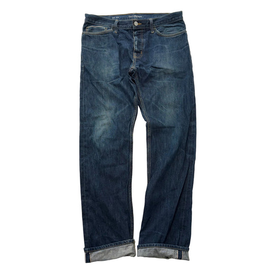 Goodfellow Selvedge Denim Dark Wash Straight Leg Jeans 14 oz Denim Pants Size 34x34