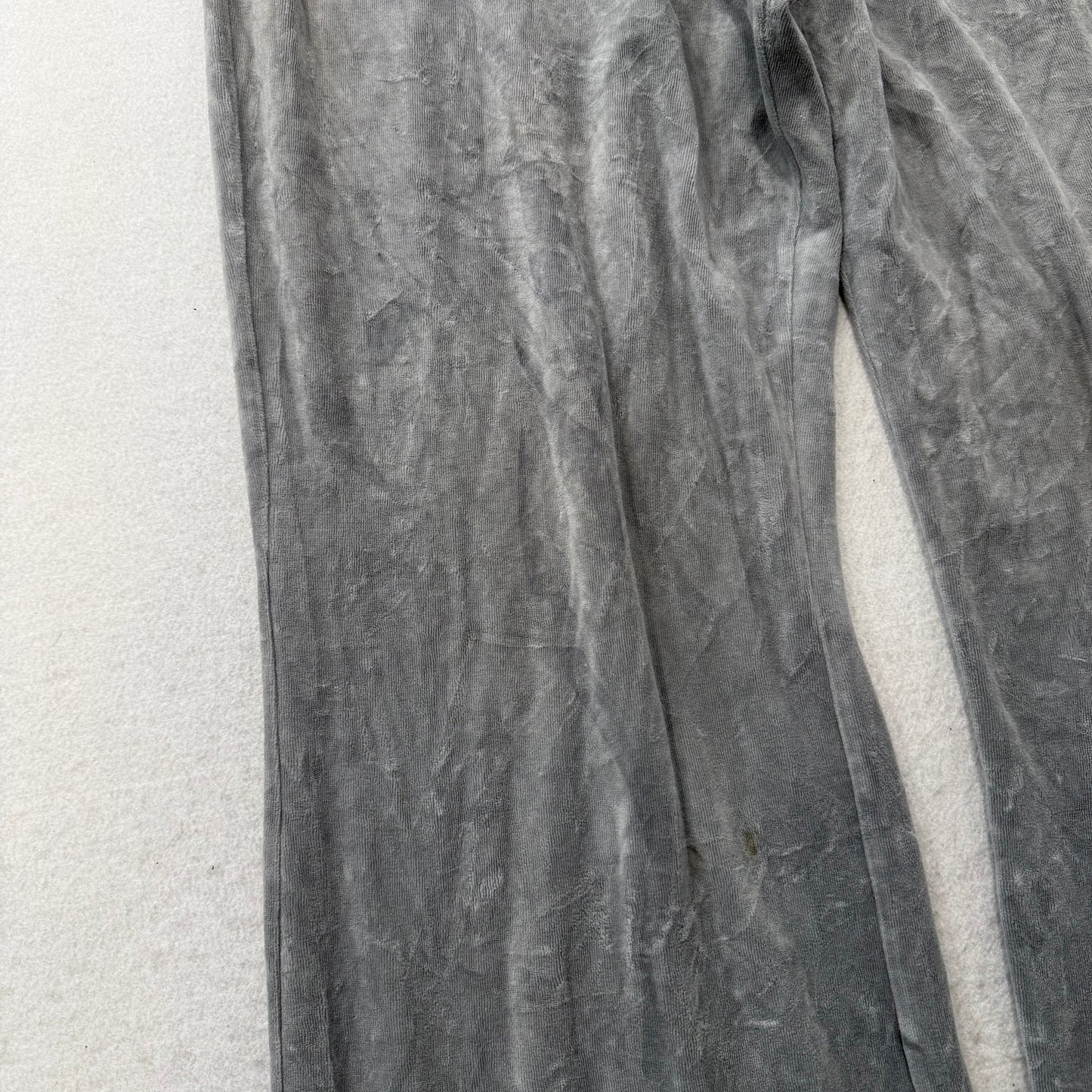 Juicy Couture Women's Light Graphite Velour Flared Wide Leg Track Pant Size XL