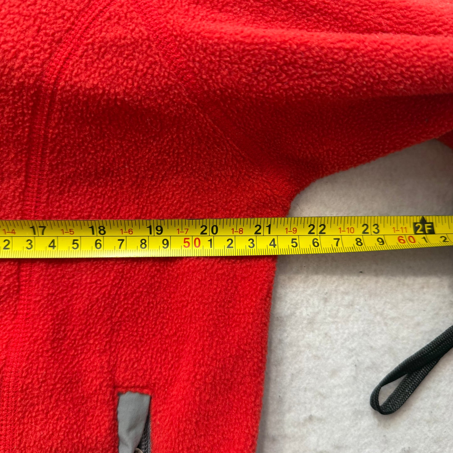 The North Face Unisex Red Gray Full Zip Fleece Jacket Pockets Streetwear Size M