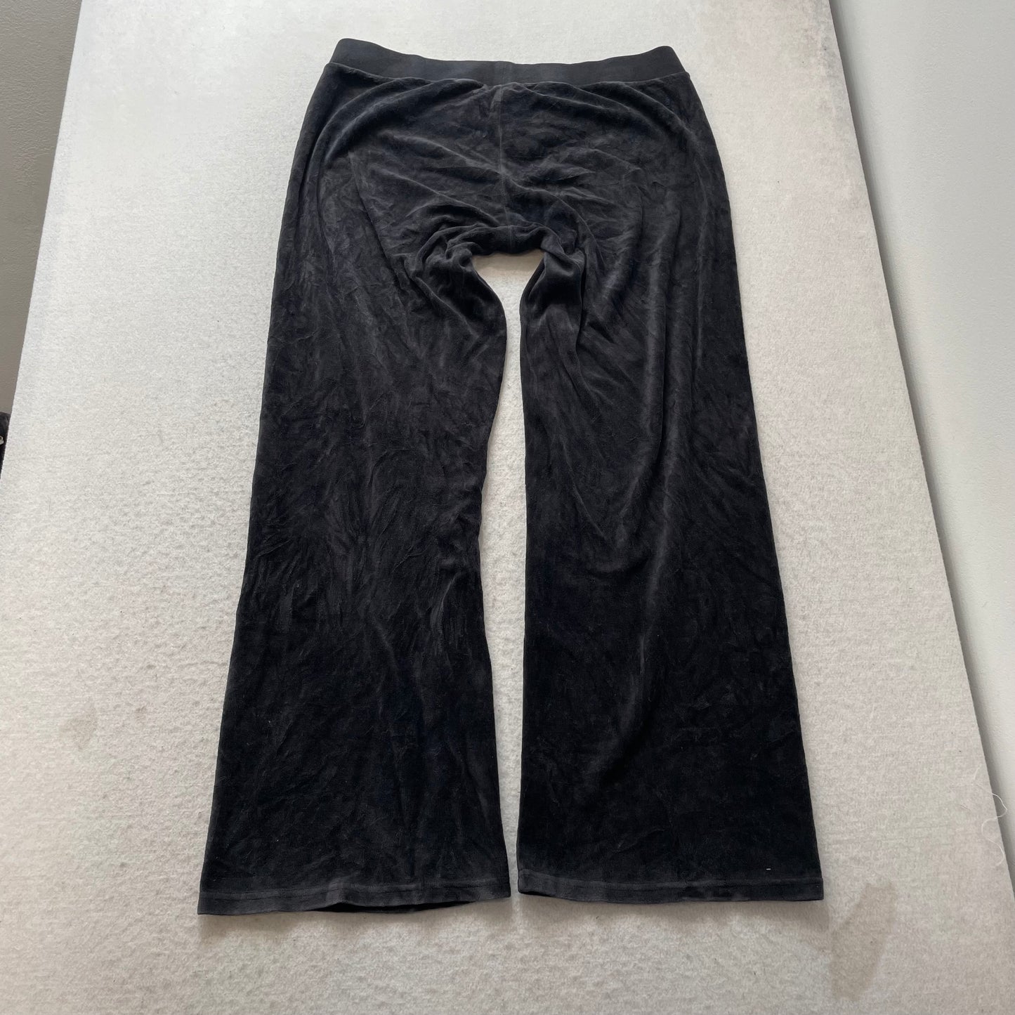 Juicy Couture Women's Charcoal Velour Flared Track Pant Loungewear Casual Size L