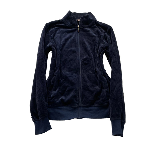 Juicy Couture Women's Navy Blue Velour Full Zip Track Jacket Performance Size XL