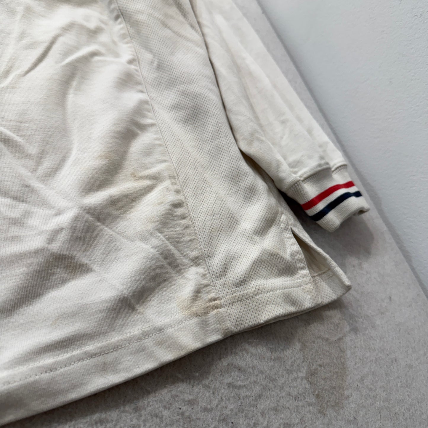 Vintage Lee Sport New England Patriots Jersey Men's White V-Neck Logo Size 2XL