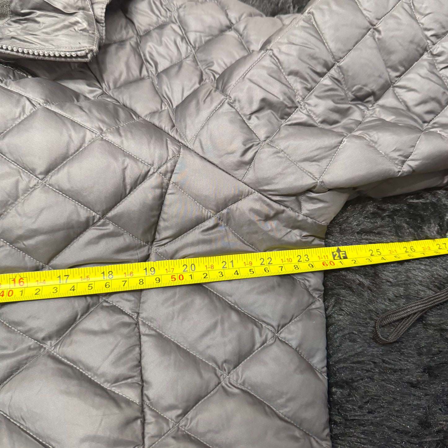 The North Face Women's Gray Diamond Quilted Zip Up Parka Jacket Logo Size XL