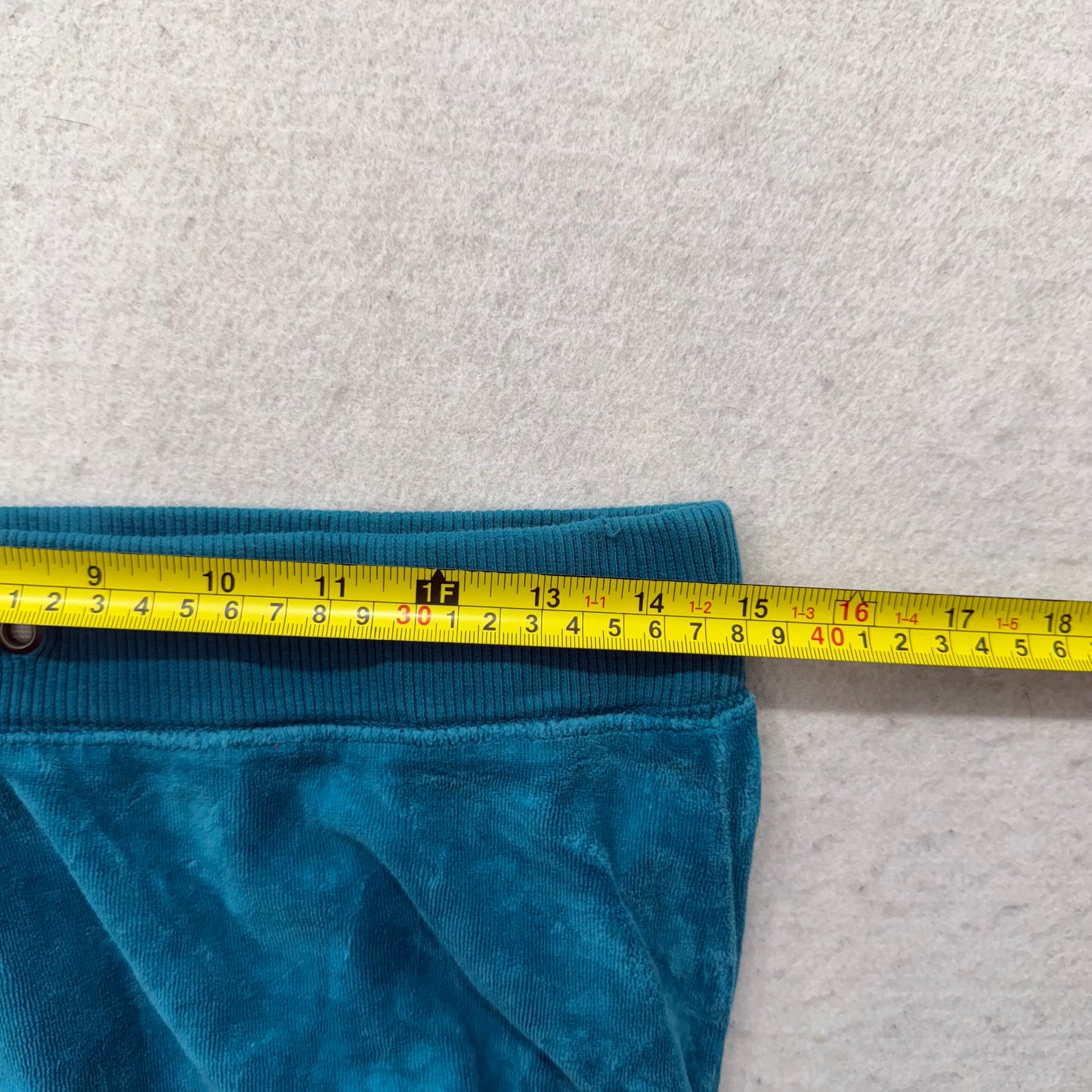 Juicy Couture Women's Teal Blue Velour Flared Track Pant Loungewear Y2K Size M