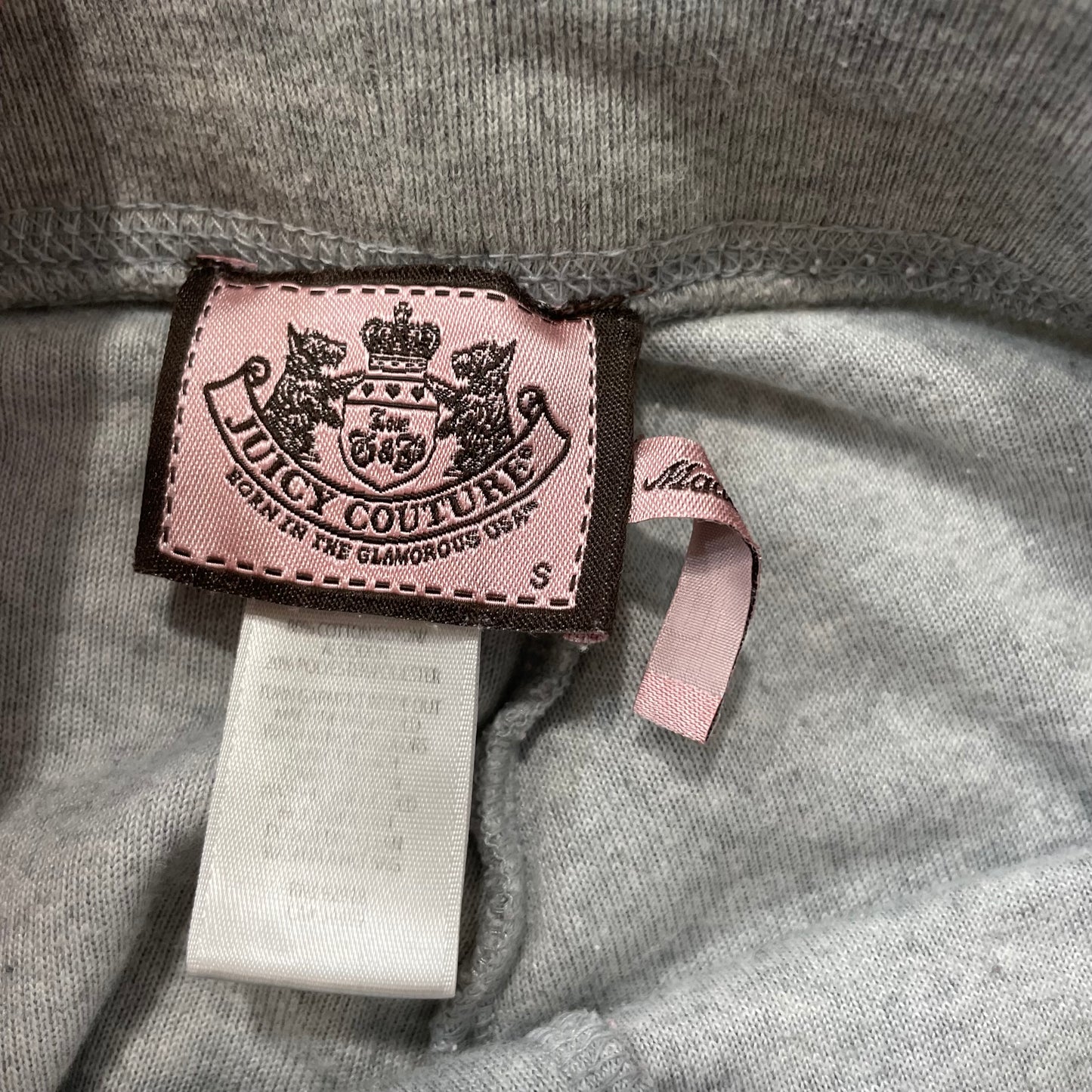 Vintage Juicy Couture Women's Heather Gray Velour Flared Track Pant Y2K Size S