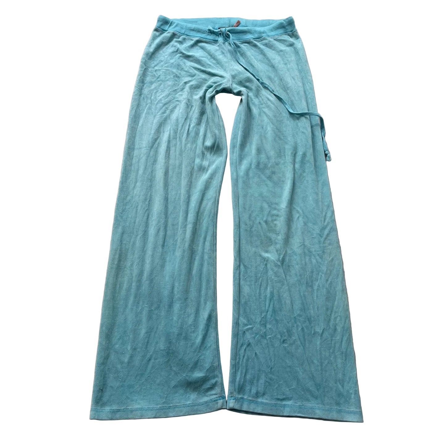 Vintage Juicy Couture Women's Light Blue Flared Track Pant Drawstring Y2K Size L