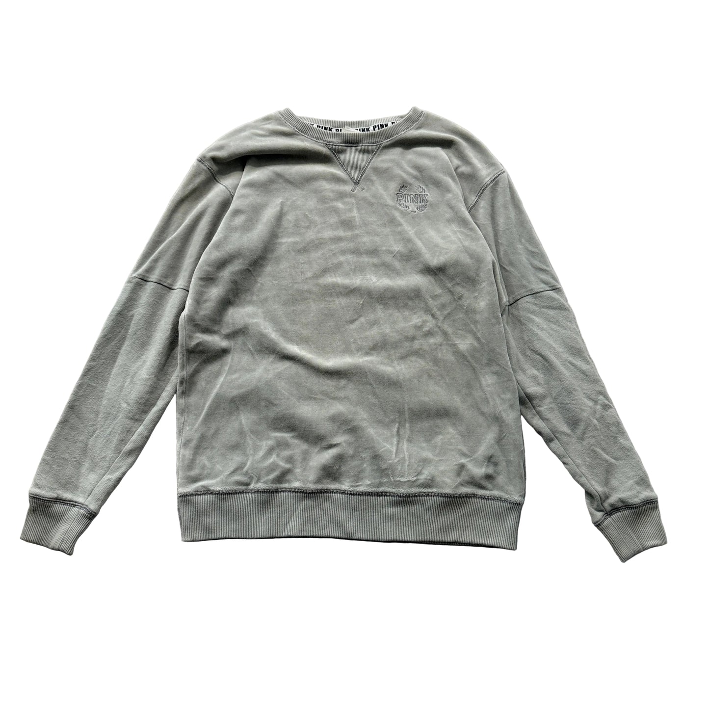 Victoria's Secret PINK Men Grey Pullover Crewneck Sweatshirt Full Sleeve Size XS