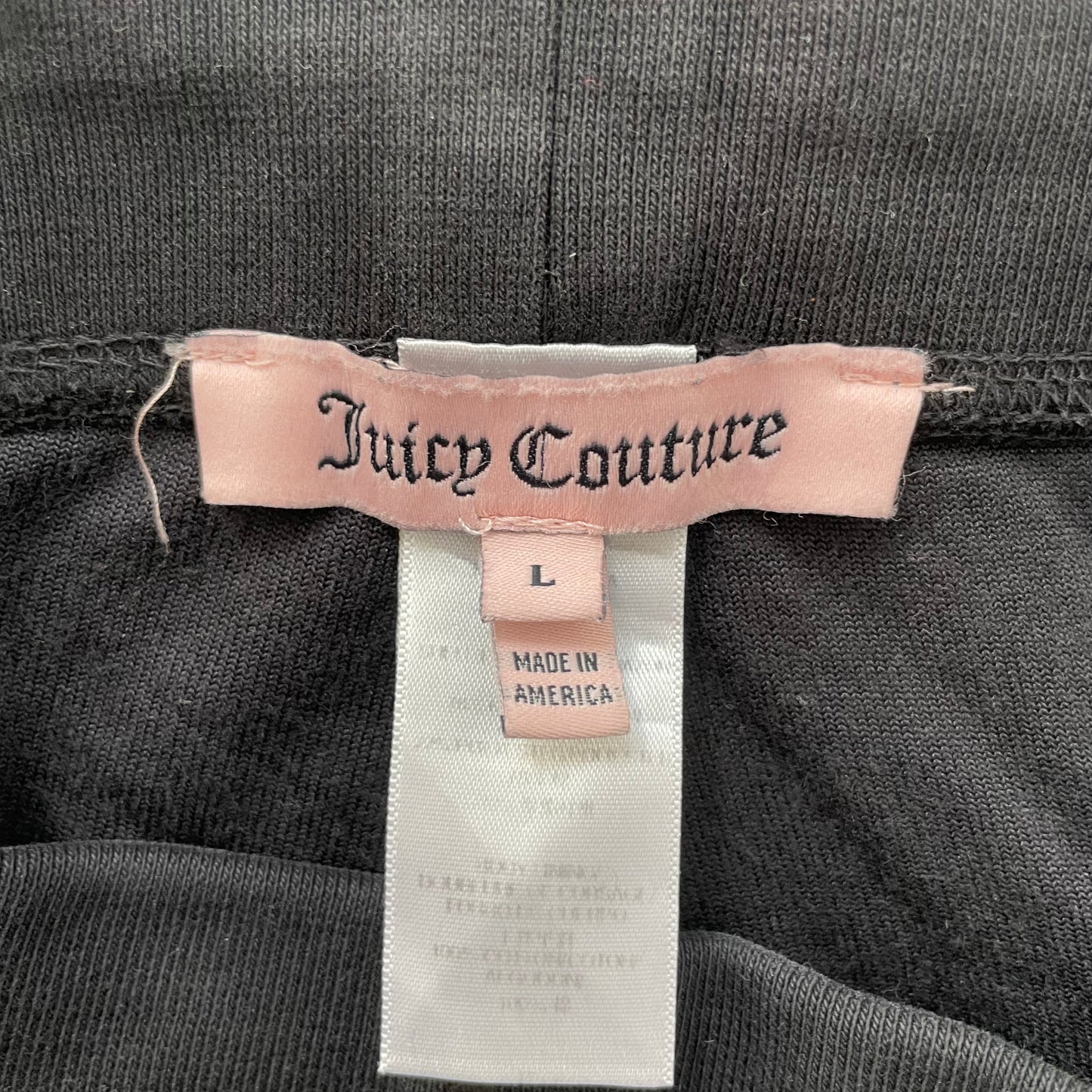 Juicy Couture Women's Black Velour Flared Leg Track Pant Drawstring Y2K Size L