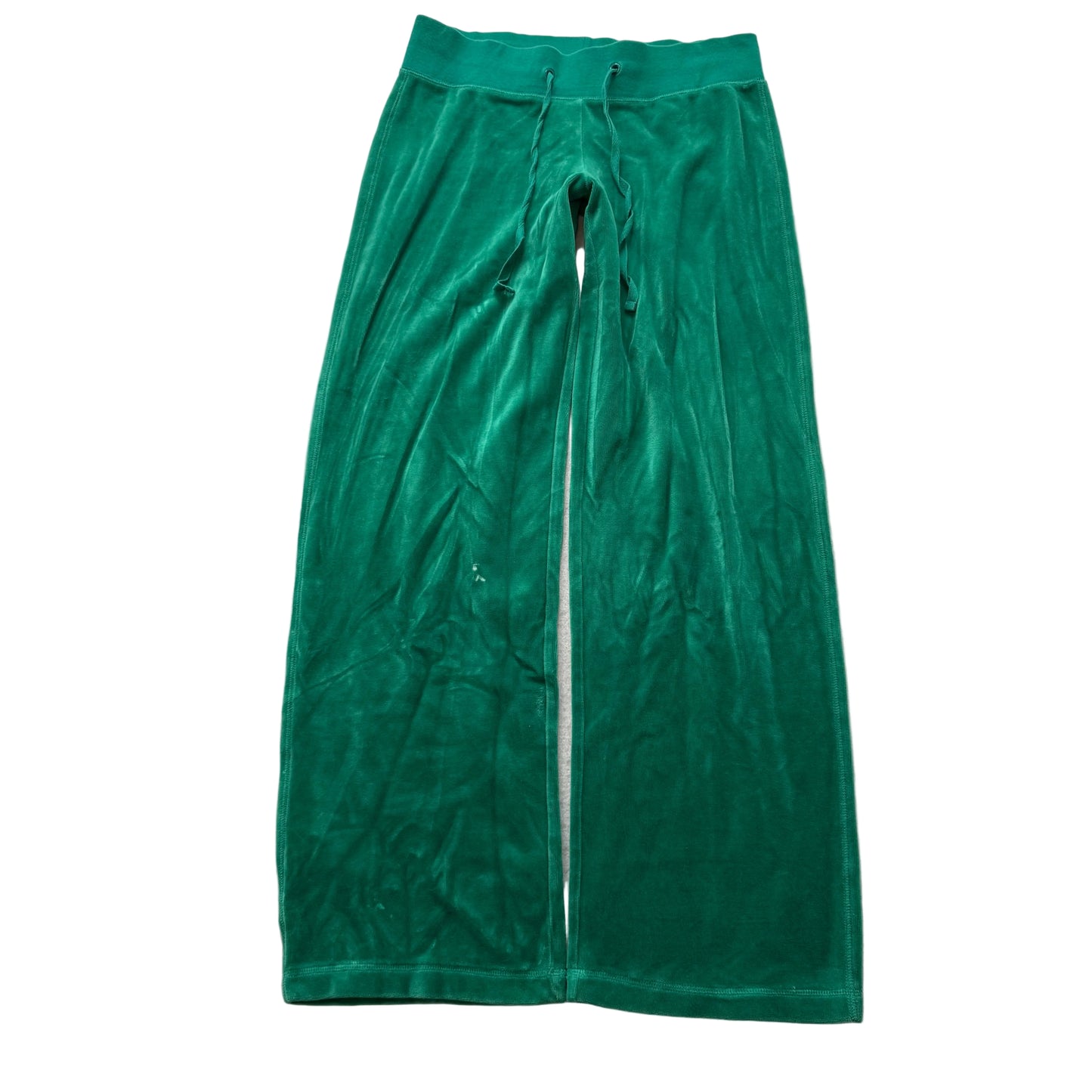 Vintage Juicy Couture Women's Teal Green Velour Flare Wide Leg Track Pant Size S