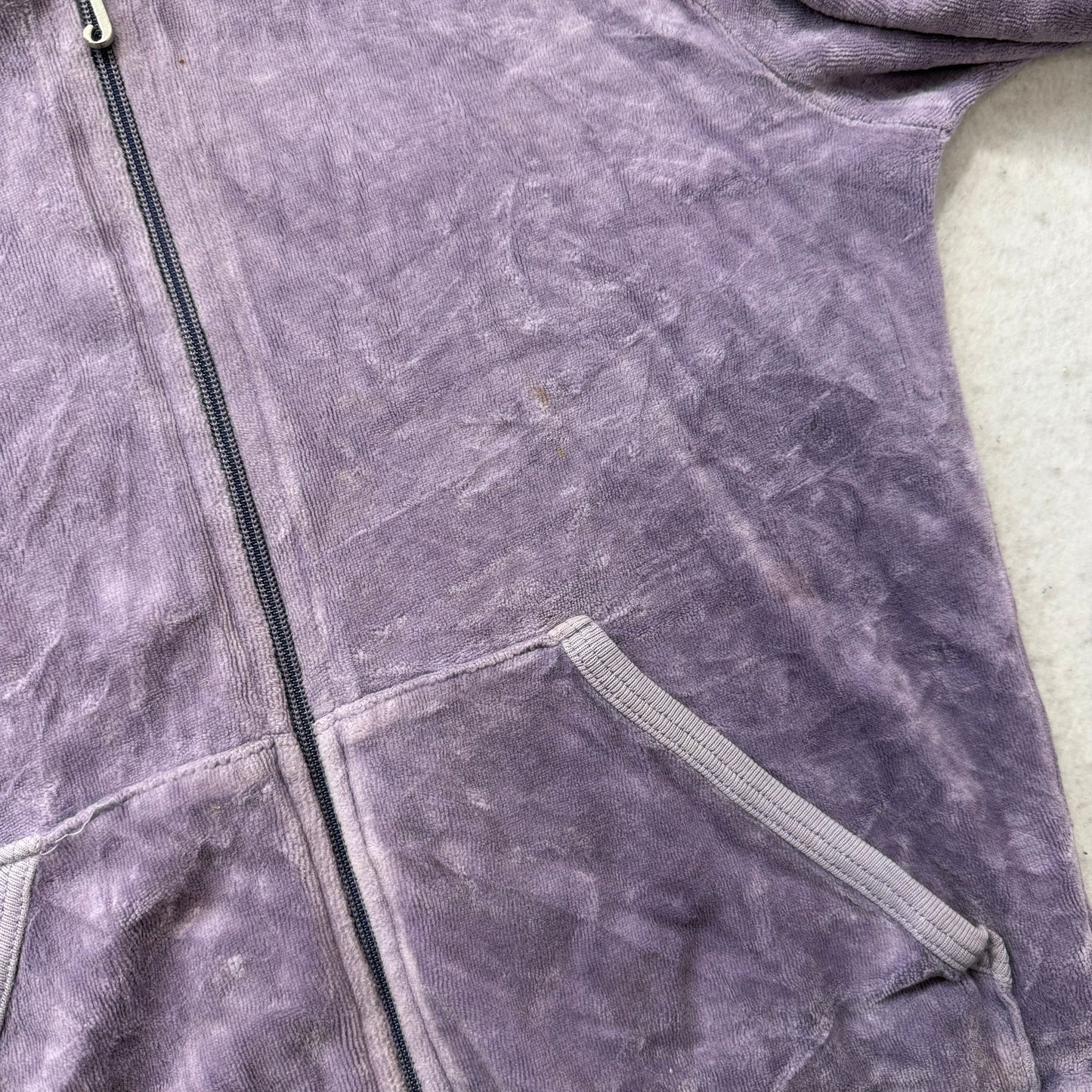 Juicy Couture All Hail Juicy Women's Lavender Velour Zip-Up Hoodie Y2k Size 12