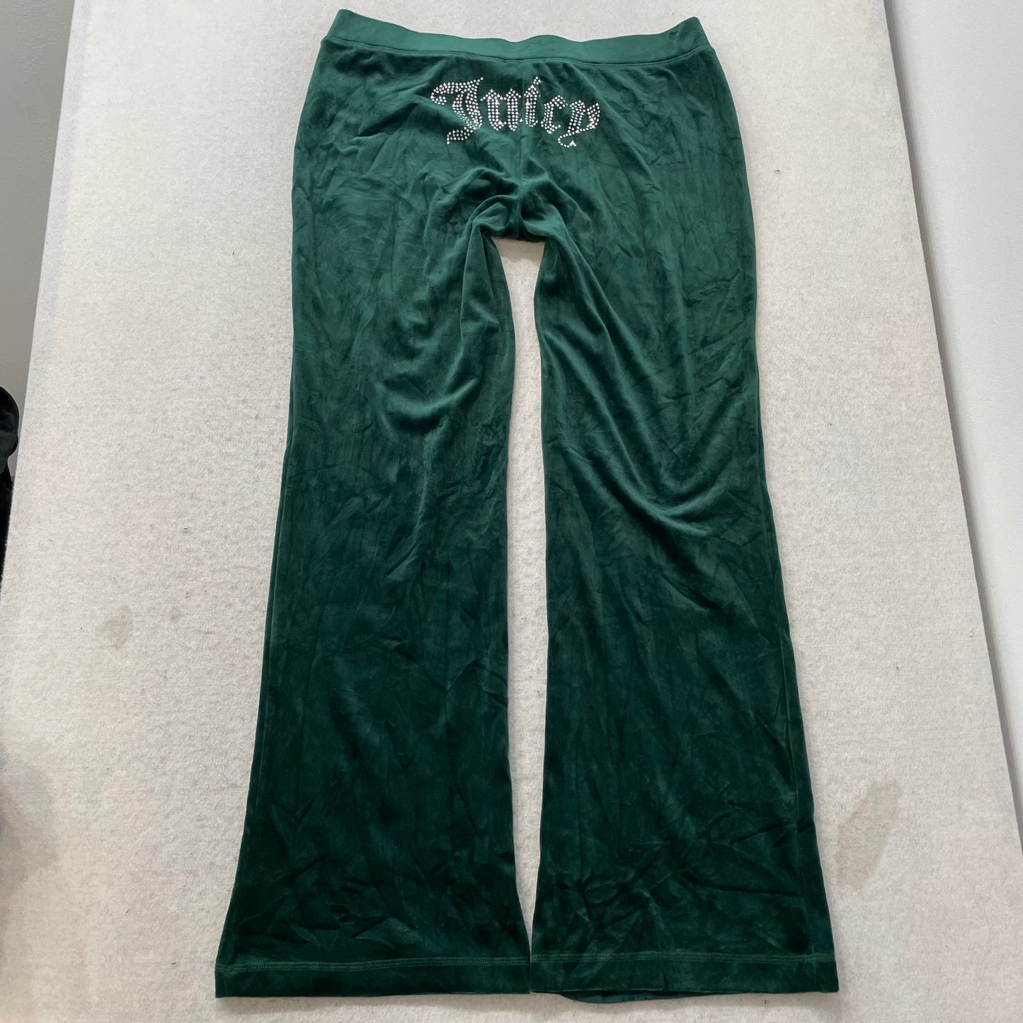 Juicy Couture Women's Dark Green Velour Tracksuit Set Hoodie & Pant Size S/L