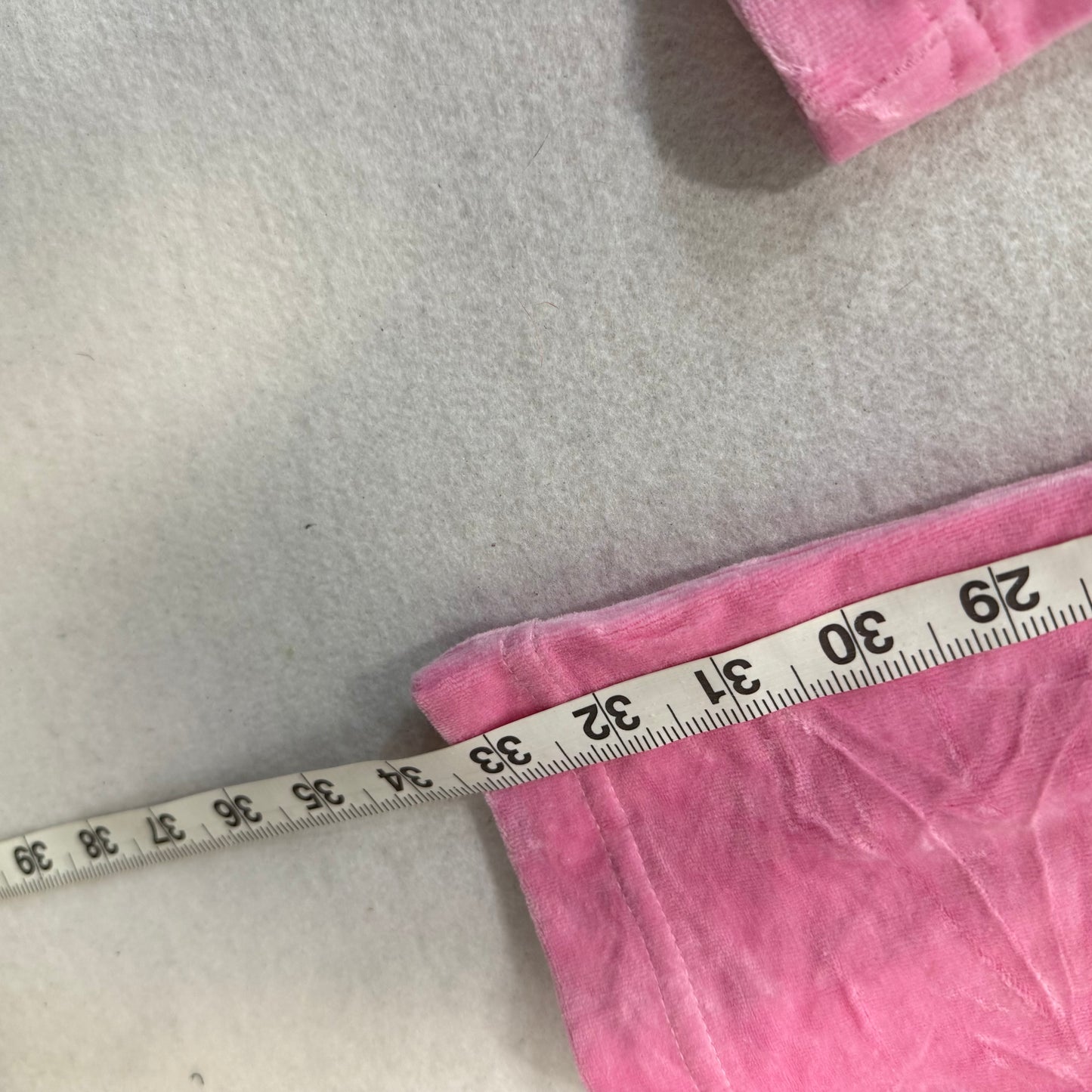 Juicy Couture Pink Velour Flare Track Pants Drawstring Pockets Low Rise Size XL