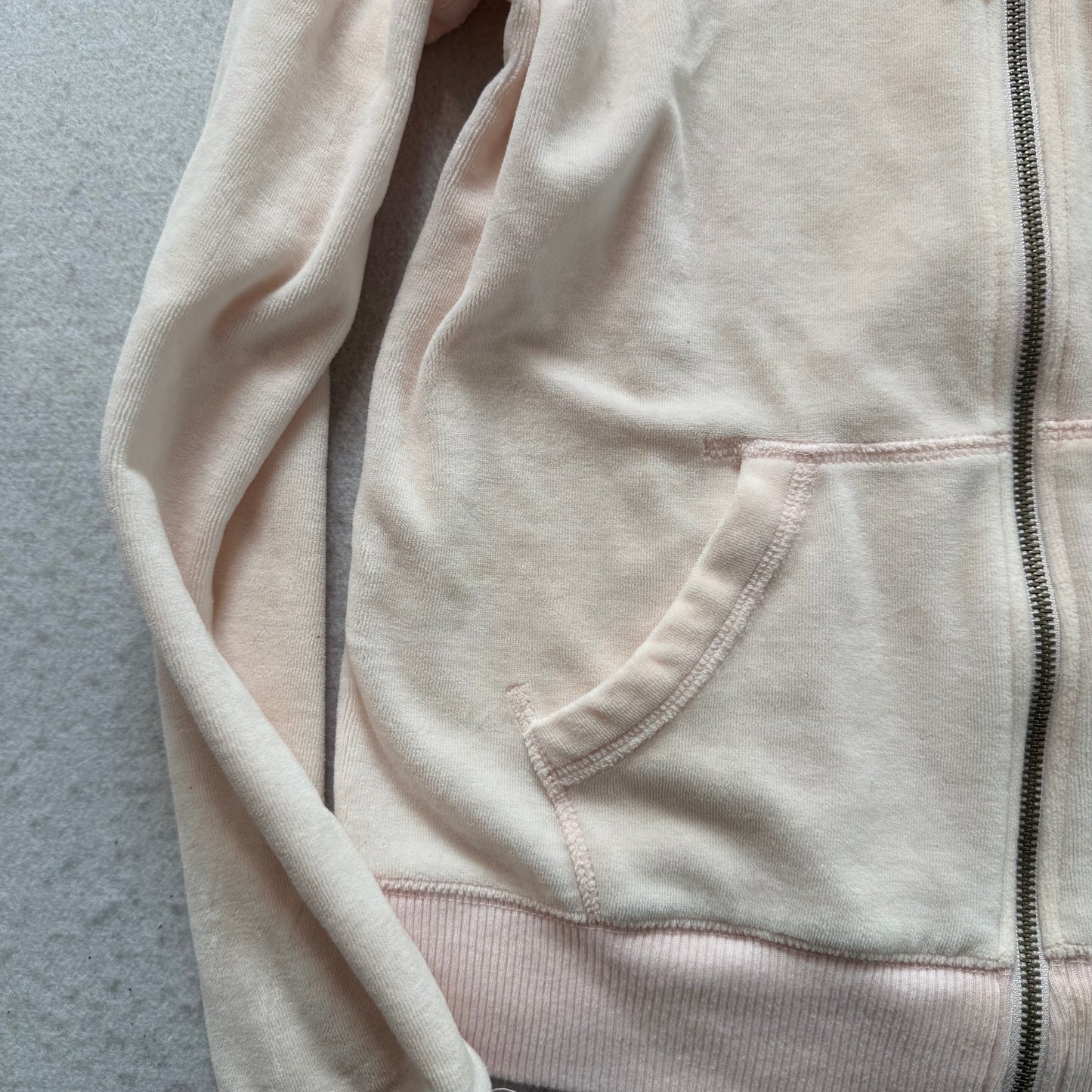 Hollister California Women's Baby Pink Velour Full Zip Hoodie Loungewear Size L