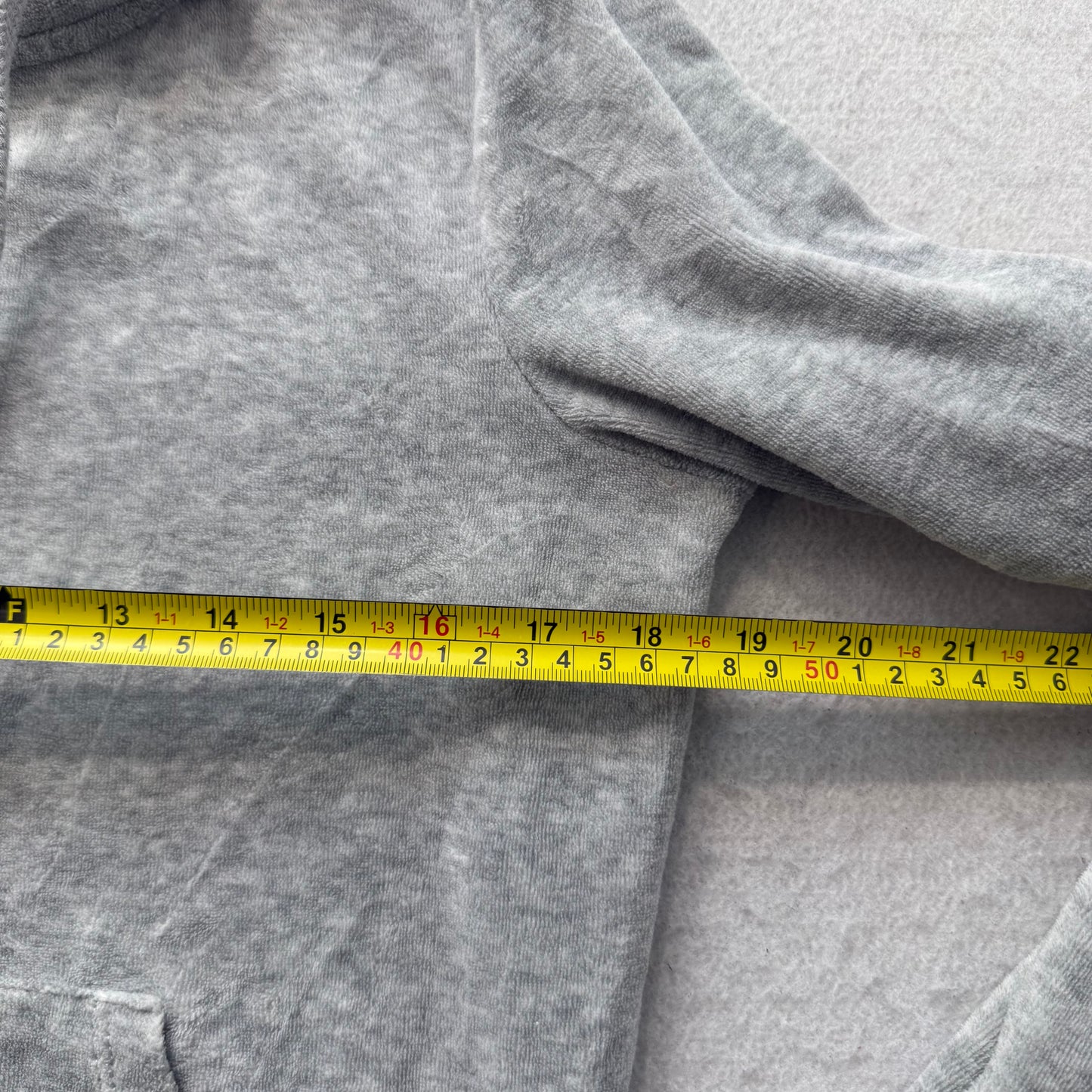 Vtg Juicy Couture Women's Heather Grey Velour Tracksuit Set Hoodie & Pant Size S