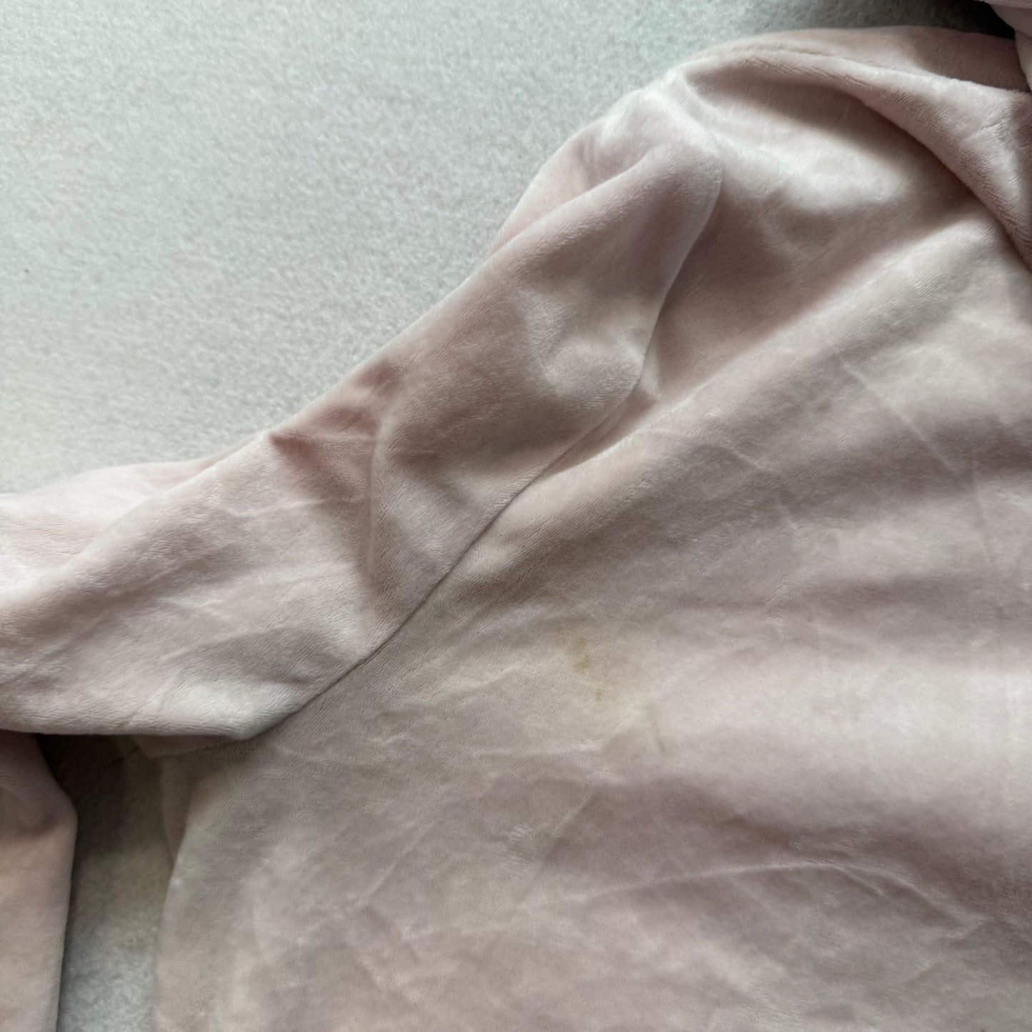 Juicy Couture Womens Light Pink Velour Zip-Up Hoodie Pockets Glitter Logo Size M