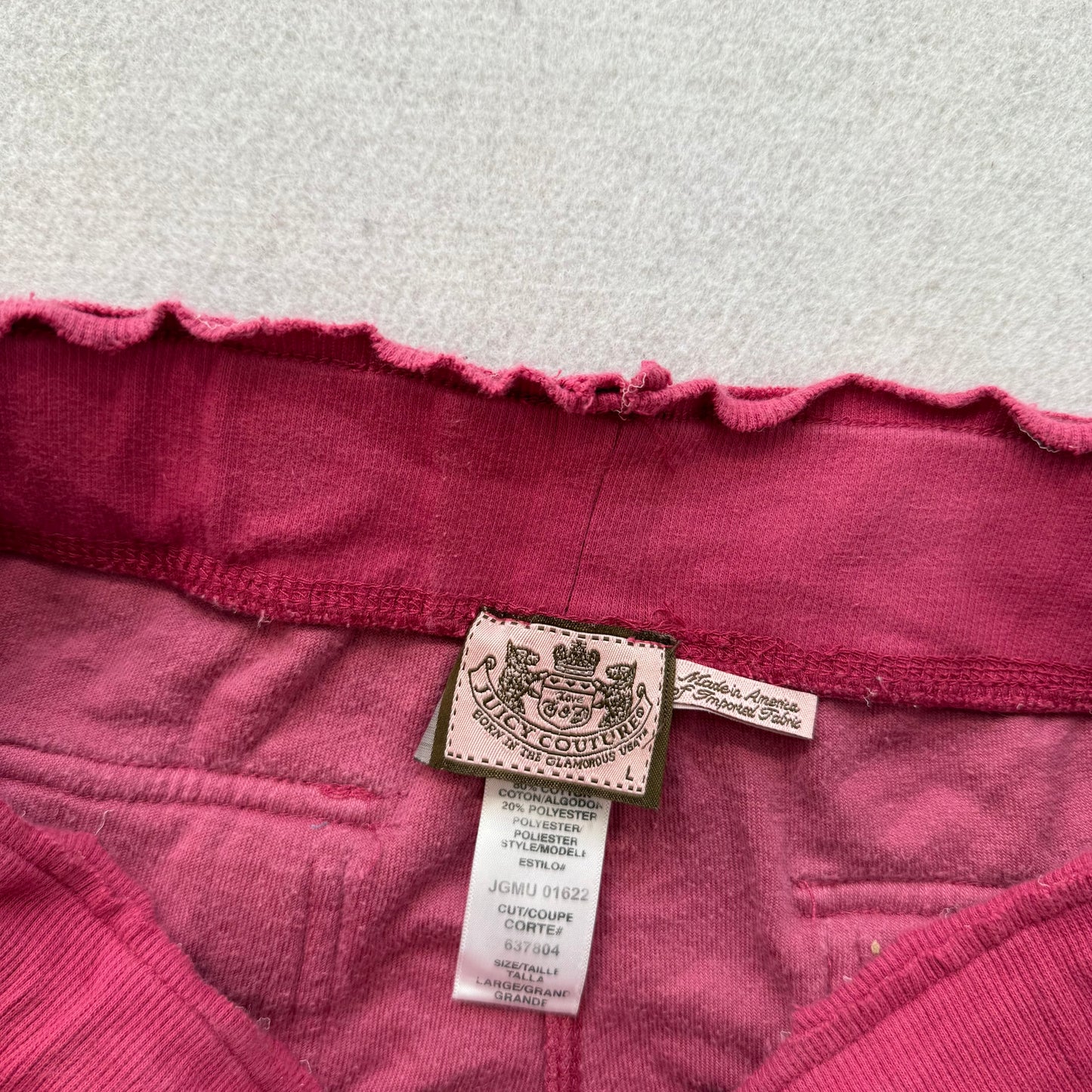 Vintage Juicy Couture Women Dark Pink Flare Track Pant Buckle Flap Pocket Size L
