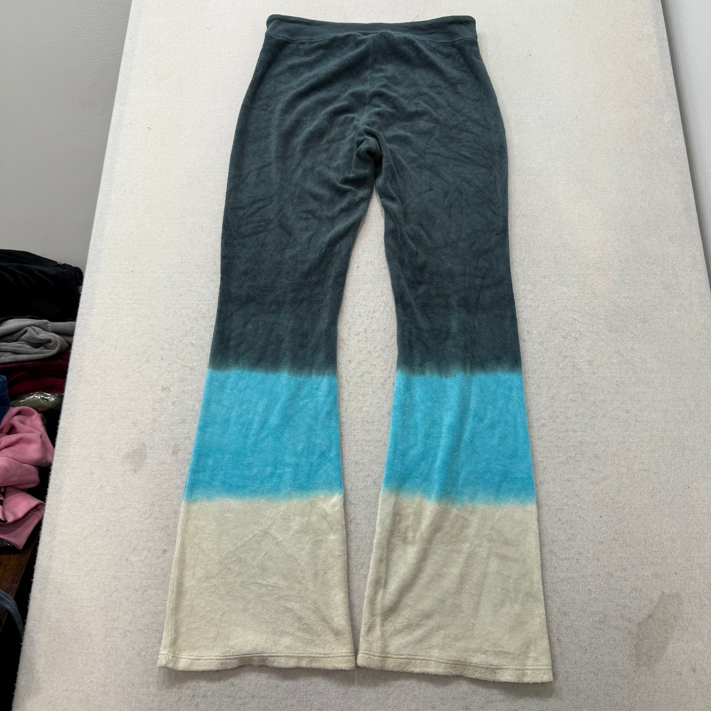 Vintage Juicy Couture Women's Tri-Tone Terrycloth Flare Track Pant Preppy Size S