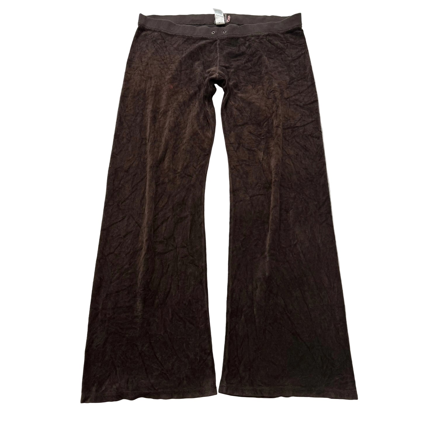 Juicy Couture Women's Dark Brown Velour Wide Leg Flare Track Pant Casual Size XL