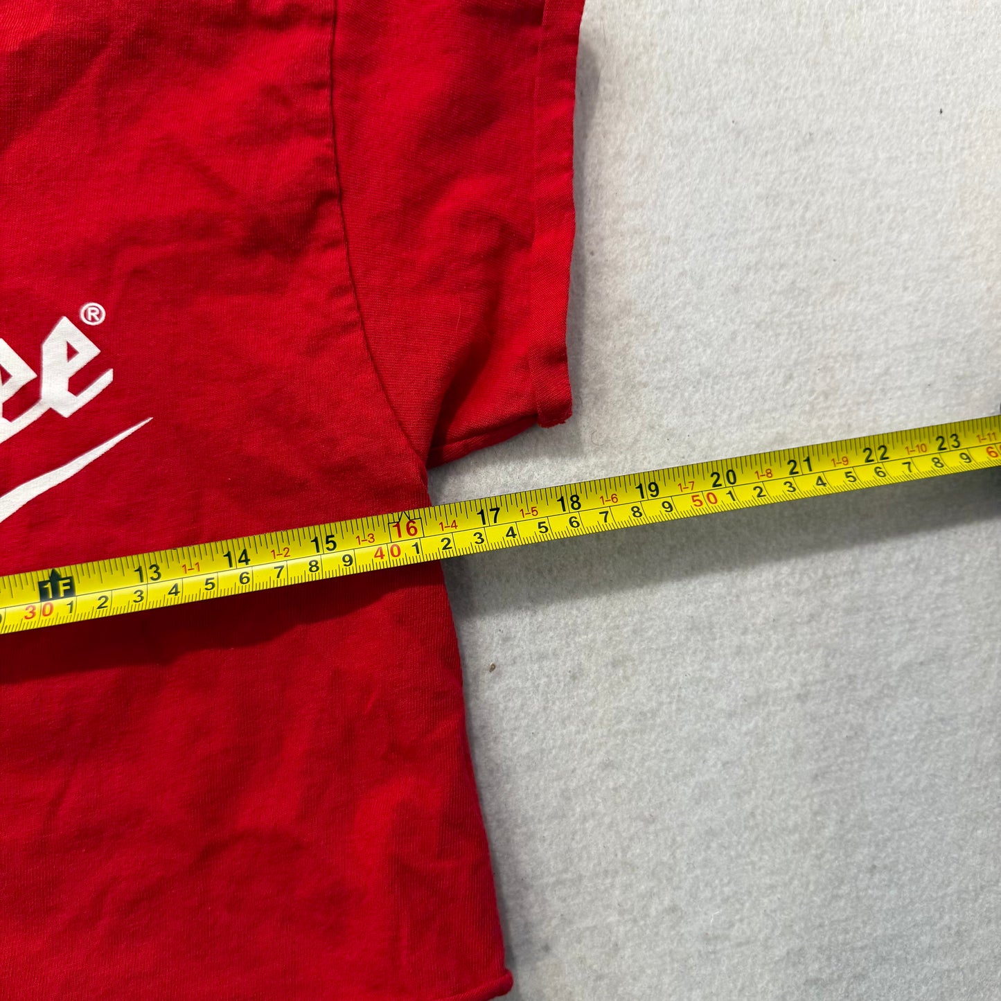 Milwaukee Tool Women's Red Cotton Cropped T-Shirt Raw Edge Streetwear Tee Size