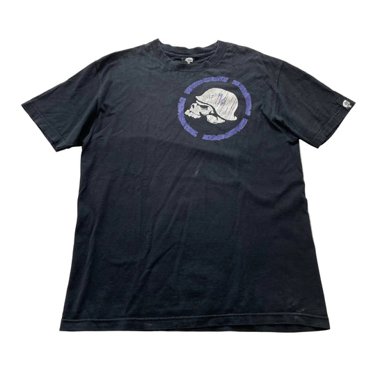 Metal Mulisha T-Shirt Men's Black Graphic Skull Helmet Graphic Casual Tee Size M