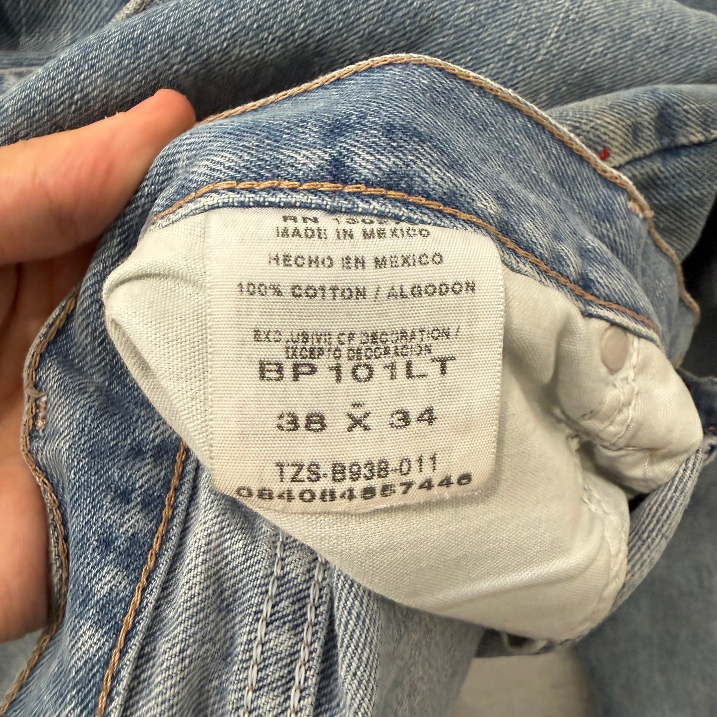 Bailey's Point Men's Blue Regular Fit Denim Jeans Zip-Fly Mid Rise Size 38x34