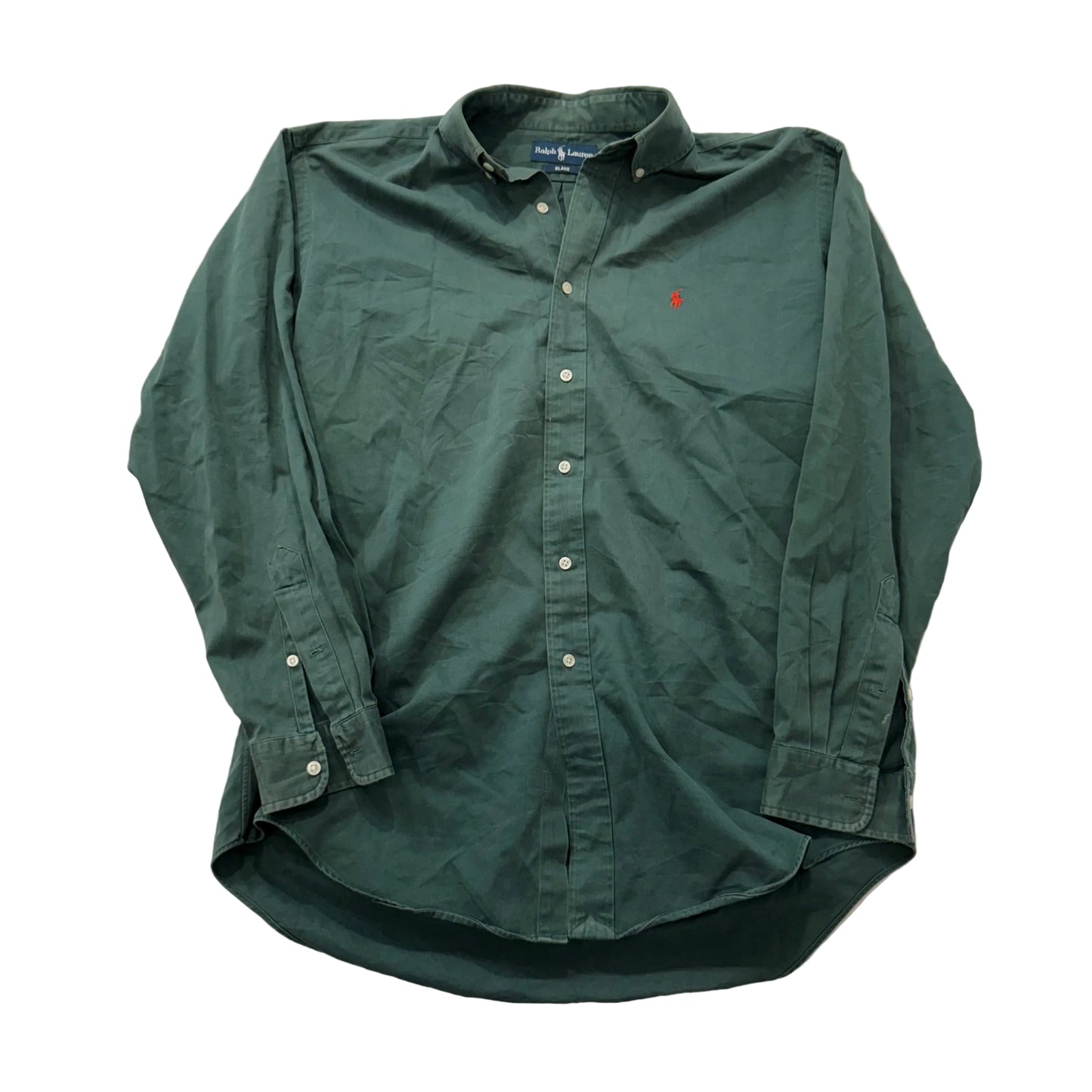 Ralph Lauren Blake Mens Hunter Green Cotton Button-Down Shirt Long Sleeve Size M