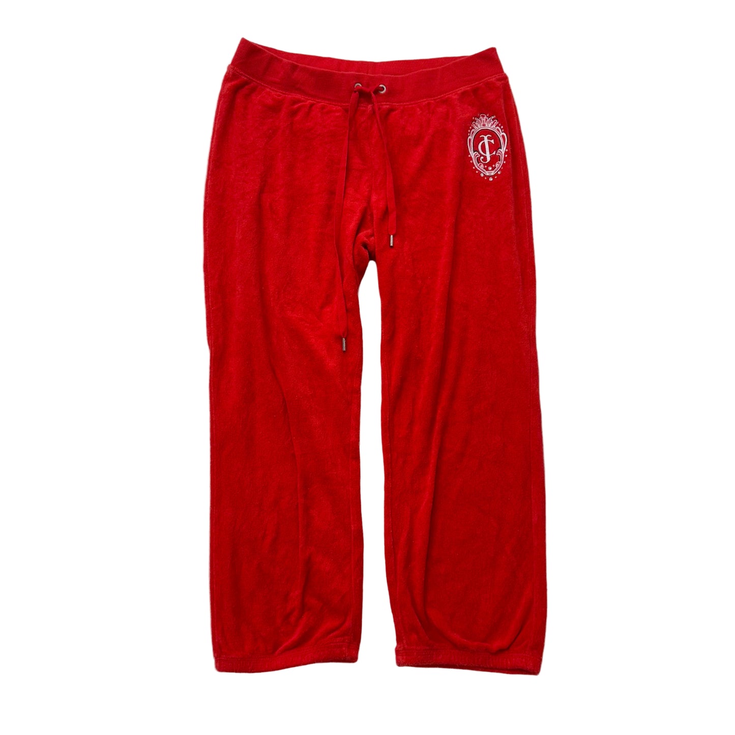 Vintage Juicy Couture rhinestone red terry cloth capris pants size M