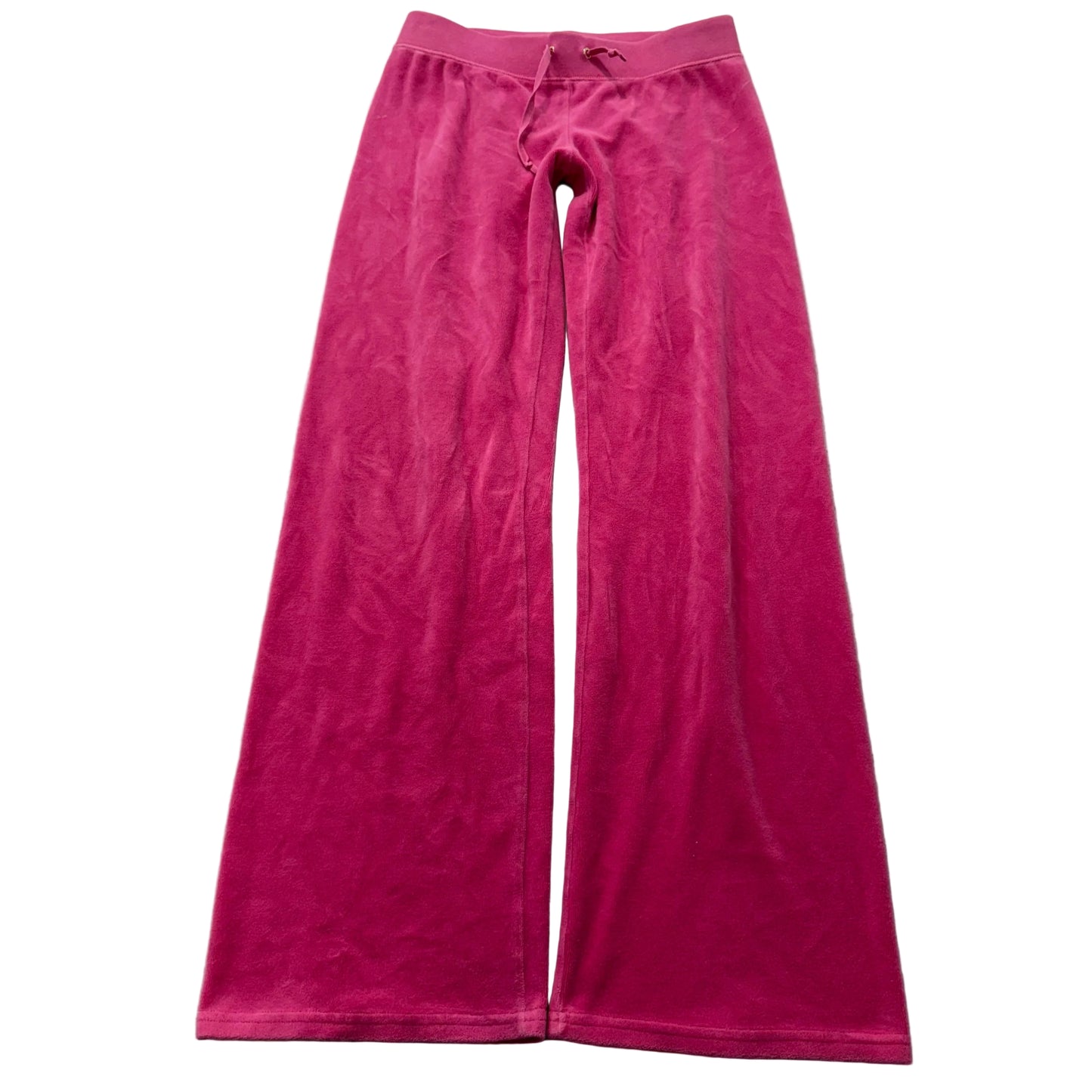 Vintage Juicy Couture Women Hot Pink Velour Flared Track Pants Loungewear Size S