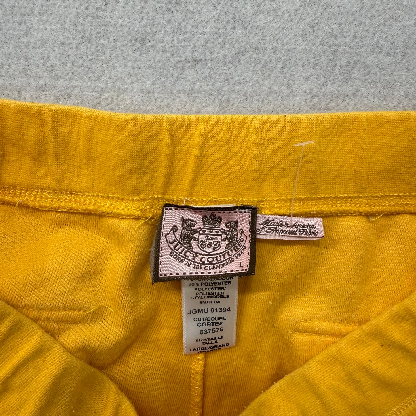 Vintage Juicy Couture Women's Mustard Yellow Flare Track Pant Flap Pocket Size L
