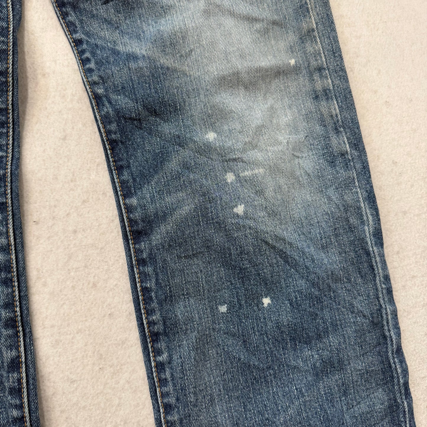 Polo Ralph Lauren Men's Medium Blue Denim Straight Leg Distressed Jeans Size 32